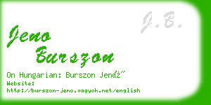 jeno burszon business card